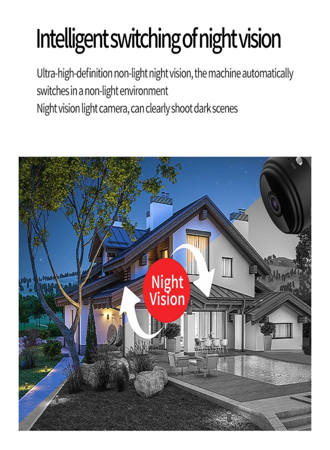 1080P Wireless Camera Mini Hidden Camera with Motion Detection Portable Night Vision Surveillance Camera for Aerial Home Indoor Outdoor Security - Image 3
